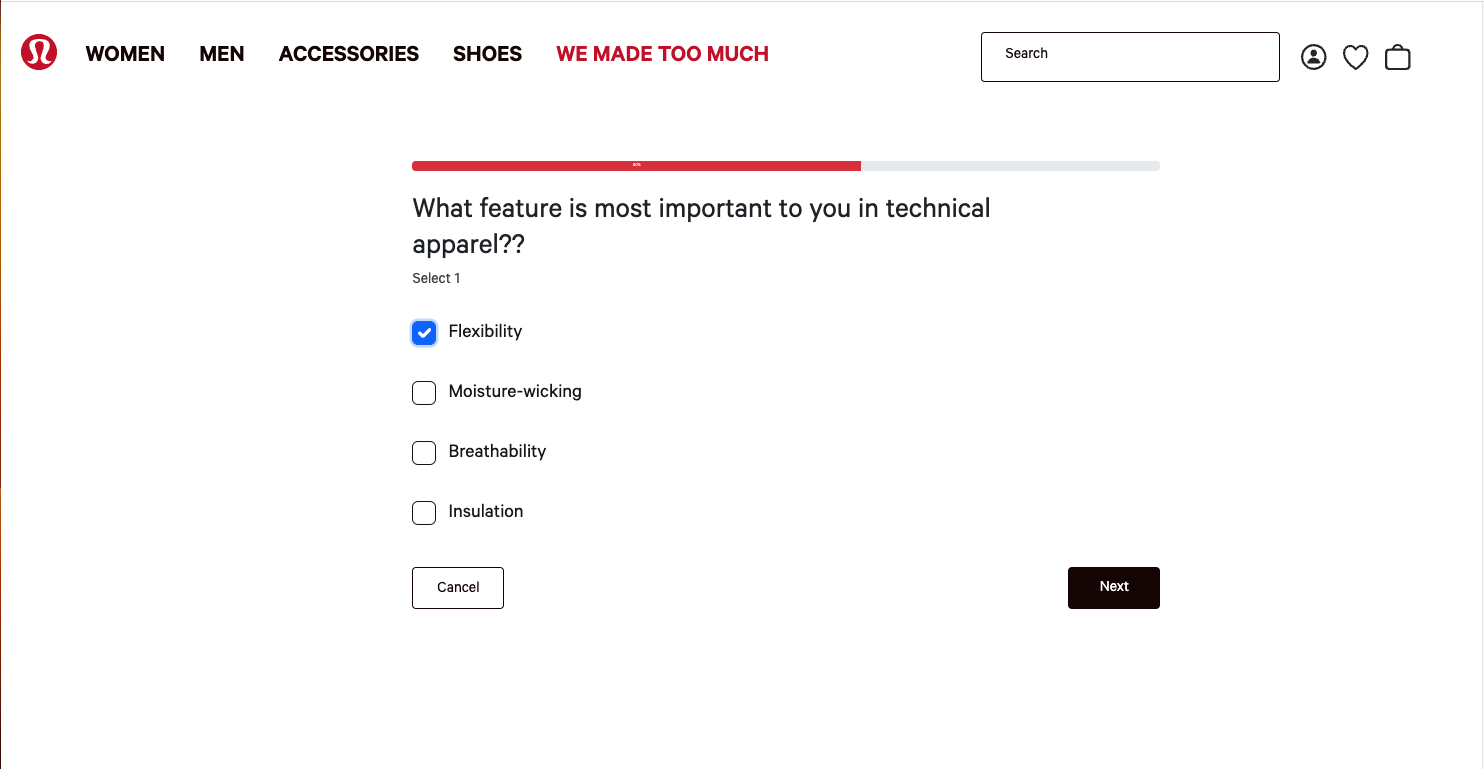 Lululemon Project User form Page